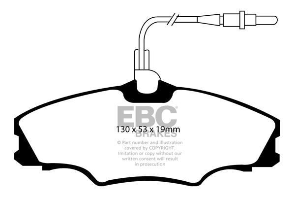 Pastiglie Freni EBC Ultimax Anteriore PEUGEOT 406 1.6 Cv  dal 1995 al 1997 Pinza Girling/TRW Diametro disco 260mm