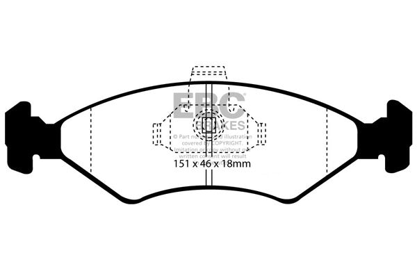 Pastiglie Freni EBC Ultimax Anteriore MAZDA 121 0,0590277777777778 Cv  dal 1996 al 2000 Pinza ATE Diametro disco 240mm