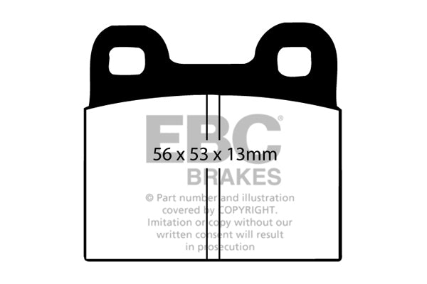 Pastiglie Freni EBC Ultimax Posteriore PORSCHE 356 C 1.6 Cv  dal 1964 al 1965 Pinza ATE Diametro disco 285mm