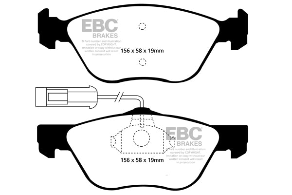 Pastiglie Freni EBC Ultimax Anteriore ALFA ROMEO 145 1.75 TS Cv  dal 1997 al 2001 Pinza ATE Diametro disco 284mm