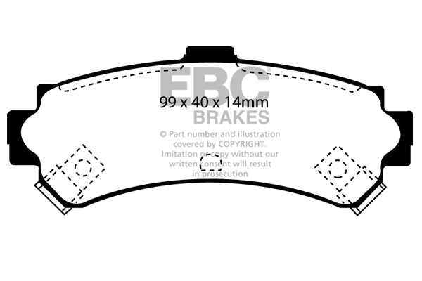 Pastiglie Freni EBC Ultimax Posteriore NISSAN Almera 1.4 Cv  dal 1995 al 1998 Pinza Sumitomo Diametro disco 234mm