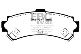 Pastiglie Freni EBC Ultimax Posteriore NISSAN Almera 1.4 Cv  dal 1995 al 1998 Pinza Sumitomo Diametro disco 234mm