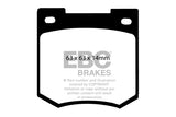 Pastiglie Freni EBC Ultimax Anteriore FORD Capri (Mk1) 1.3 Cv  dal 1969 al 1975 Pinza Girling/TRW Diametro disco 241mm