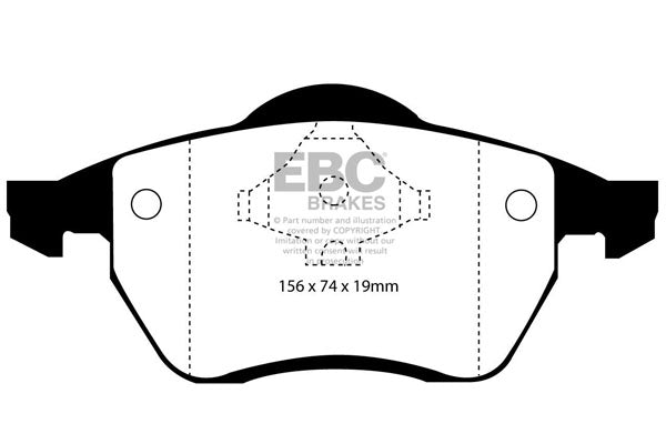 Pastiglie Freni EBC Ultimax Anteriore FORD Galaxy (Mk1) 1.9 TD Cv  dal 1994 al 1997 Pinza ATE Diametro disco 288mm