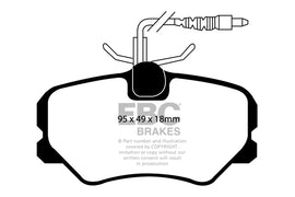 Pastiglie Freni EBC Ultimax Anteriore PEUGEOT 306 1.8 Cv  dal 1997 al 2002 Pinza Girling/TRW Diametro disco 247mm