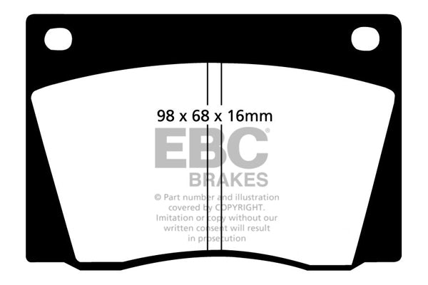 Pastiglie Freni EBC Ultimax Anteriore VOLVO Amazon/120/130 1.6 Cv  dal 1961 al 1968 Pinza Girling/TRW Diametro disco 268mm