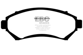 Pastiglie Freni EBC Ultimax Anteriore OPEL Sintra 2.2 Cv  dal 1996 al 2000 Pinza  Diametro disco 278mm