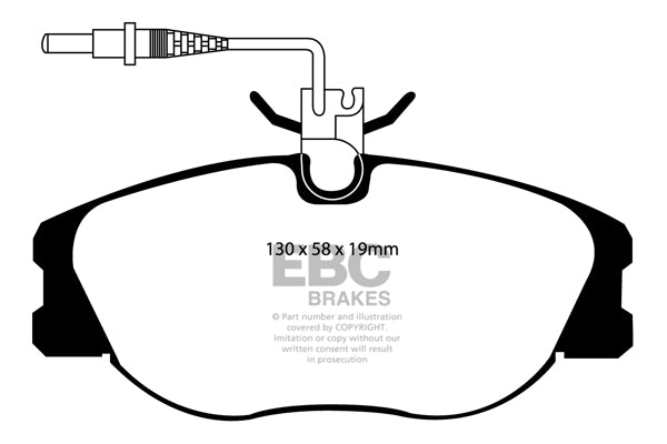 Pastiglie Freni EBC Ultimax Anteriore PEUGEOT 806 1.9 TD Cv  dal 1995 al 2000 Pinza Girling/TRW Diametro disco 281mm