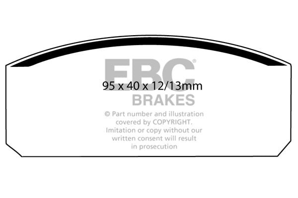 Pastiglie Freni EBC Ultimax Anteriore FIAT 1100R 1.1 Cv  dal 1966 al 1968 Pinza Bendix Diametro disco 0mm