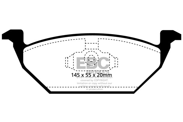 Pastiglie Freni EBC Ultimax Anteriore AUDI A3 8L 1.6 Cv  dal 1996 al 1999 Pinza VW Diametro disco 256mm