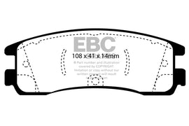 Pastiglie Freni EBC Ultimax Posteriore OPEL Sintra 2.2 Cv  dal 1996 al 2000 Pinza  Diametro disco 279mm