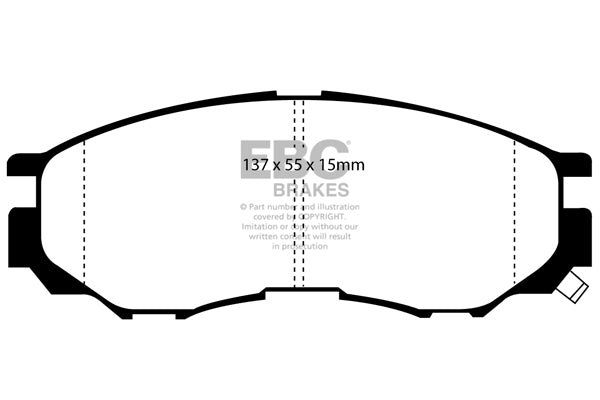 Pastiglie Freni EBC Ultimax Anteriore MITSUBISHI Delica 2.4 Cv  dal 1994 al 2002 Pinza  Diametro disco 257mm