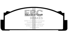 Load image into Gallery viewer, Pastiglie Freni EBC Ultimax Anteriore FIAT 1100 1.1 Cv  dal 1966 al 1968 Pinza Bendix Diametro disco 0mm