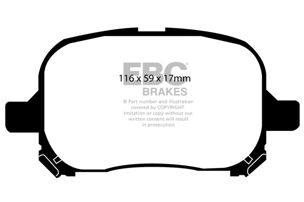 Pastiglie Freni EBC Ultimax Anteriore TOYOTA Camry (MCV20R) 3 Cv  dal 1996 al 1999 Pinza  Diametro disco 274mm