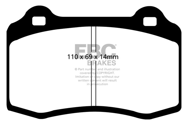 Pastiglie Freni EBC Ultimax Anteriore CITROEN DS3 1.6 Turbo Cv 207 dal 2010 al 2015 Pinza Brembo Diametro disco 323mm