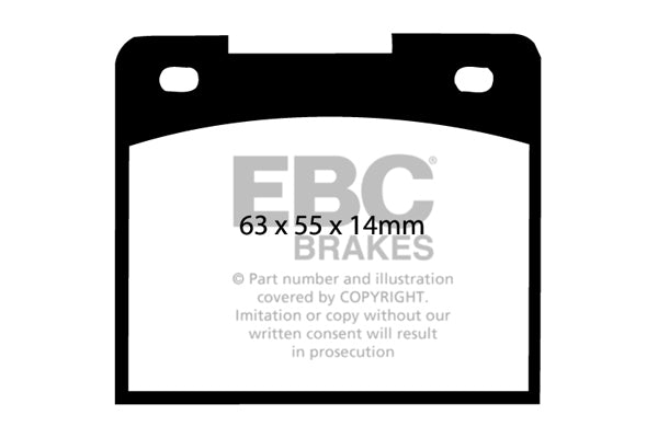 Pastiglie Freni EBC Ultimax Anteriore FORD Cortina (Mk1) 1.2 Cv  dal 1964 al 1966 Pinza Girling/TRW Diametro disco 241mm