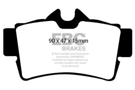 Pastiglie Freni EBC Ultimax Posteriore FORD Mustang (4th Generation) 4.6 Cobra Cv  dal 1996 al 2004 Pinza  Diametro disco 296mm