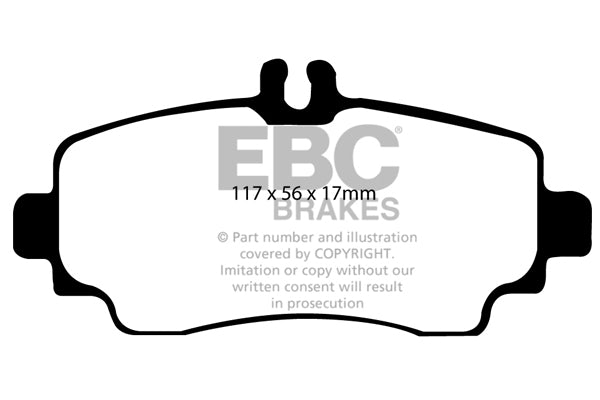 Pastiglie Freni EBC Ultimax Anteriore MERCEDES-BENZ Classe A (W168) A140 1.4 Cv  dal 1997 al 2004 Pinza Girling/TRW Diametro disco 260mm