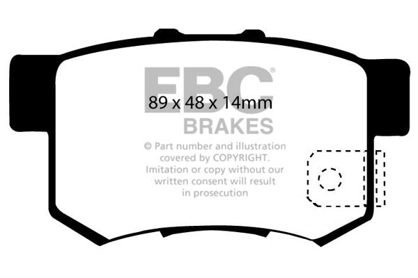 Pastiglie Freni EBC Ultimax Posteriore FIAT Sedici 1.6 Cv  dal 2009 al 2014 Pinza Akebono Diametro disco 278mm