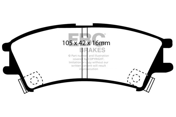 Pastiglie Freni EBC Ultimax Anteriore HYUNDAI Amica 1.0 Cv  dal 1999 al 2001 Pinza  Diametro disco 230mm