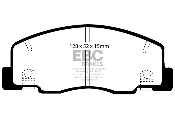 Pastiglie Freni EBC Ultimax Anteriore TOYOTA Estima 2.4 Cv  dal 1996 al 2000 Pinza  Diametro disco 278mm