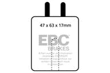 Pastiglie Freni EBC Ultimax Posteriore ALFA ROMEO TZ1 1.6 Cv  dal 1963 al 1967 Pinza Dunlop Diametro disco 0mm