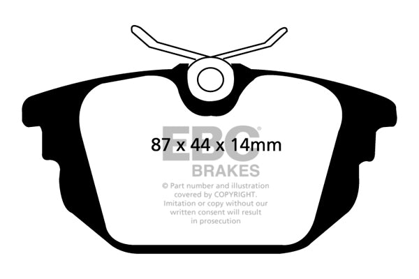 Pastiglie Freni EBC Ultimax Posteriore ALFA ROMEO 145 1.4 Cv  dal 1996 al 1997 Pinza Girling/TRW Diametro disco 240mm