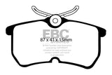 Pastiglie Freni EBC Ultimax Posteriore FORD Fiesta (Mk6) 2.0 ST Cv 150 dal 2004 al 2008 Pinza Girling/TRW Diametro disco 253mm