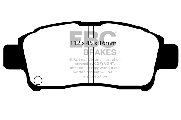 Pastiglie Freni EBC Ultimax Anteriore TOYOTA Yaris (XP10) NCP10 JT 1.3 Cv  dal 1999 al 2003 Pinza  Diametro disco 235mm