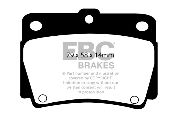 Pastiglie Freni EBC Ultimax Posteriore MITSUBISHI Challenger 2.5 TD Cv  dal 1999 al 2000 Pinza  Diametro disco 315mm