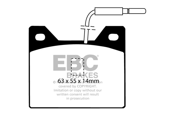 Pastiglie Freni EBC Ultimax Posteriore PEUGEOT 504 1.8 Cv  dal 1968 al 1971 Pinza  Diametro disco 273mm