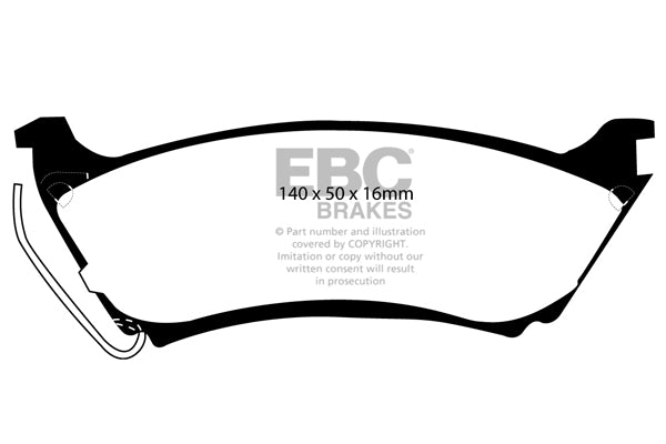 Pastiglie Freni EBC Ultimax Posteriore MERCEDES-BENZ Classe M (W163) ML230 2.3 Cv  dal 1998 al 1999 Pinza  Diametro disco 285mm