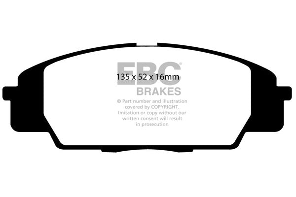 Pastiglie Freni EBC Ultimax Anteriore HONDA Civic (7th Gen) EP4 1.7 TD Cv  dal 2002 al 2006 Pinza Sumitomo Diametro disco 260mm