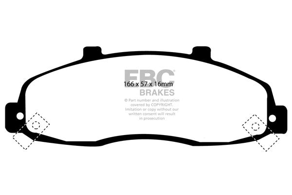 Pastiglie Freni EBC Ultimax Anteriore FORD F-150  Cv  dal 1997 al 1999 Pinza  Diametro disco 308mm