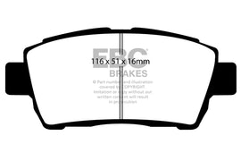 Pastiglie Freni EBC Ultimax Anteriore TOYOTA Celica ZZT230 1.8 Cv 140 dal 1999 al 2002 Pinza  Diametro disco 255mm