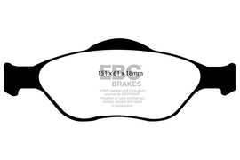 Pastiglie Freni EBC Ultimax Anteriore MAZDA 2 0,0590277777777778 Cv  dal 2003 al 2008 Pinza ATE Diametro disco 258mm