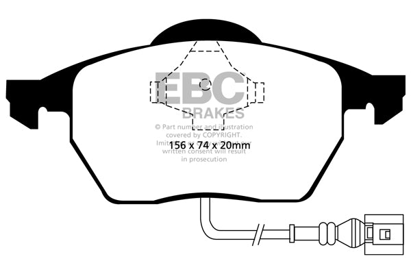 Pastiglie Freni EBC Ultimax Anteriore SEAT Ibiza (6L) 1.8 Turbo Cupra Cv 180 dal 2004 al 2008 Pinza ATE Diametro disco 312mm