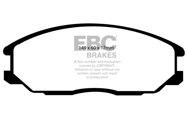Pastiglie Freni EBC Ultimax Anteriore HYUNDAI Grandeur 2.5 Cv  dal 2000 al 2005 Pinza  Diametro disco 0mm