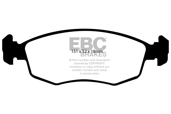 Pastiglie Freni EBC Ultimax Anteriore FIAT Doblo 1.2 Cv  dal 2001 al 2002 Pinza ATE Diametro disco 257mm
