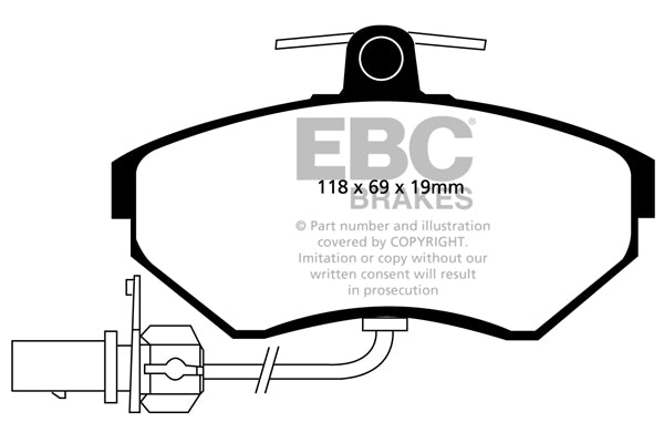 Pastiglie Freni EBC Ultimax Anteriore SEAT Exeo 1.6 Cv 100 dal 2009 al 2013 Pinza TRW Diametro disco 280mm