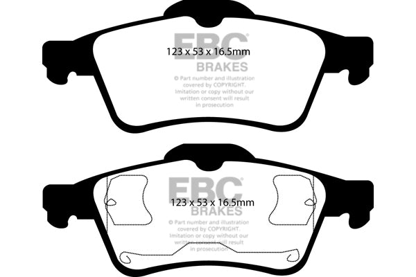 Pastiglie Freni EBC Ultimax Posteriore RENAULT Espace (Mk4) 1.9 TD Cv  dal 2003 al 2006 Pinza ATE Diametro disco 300mm