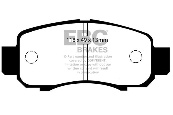 Pastiglie Freni EBC Ultimax Anteriore HONDA Insight 1.0 Hybrid Cv  dal 2000 al 2006 Pinza  Diametro disco 231mm