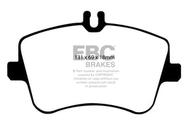 Pastiglie Freni EBC Ultimax Anteriore MERCEDES-BENZ Classe C (W203) C180  Cv  dal 2000 al 2004 Pinza Girling/TRW Diametro disco 288mm