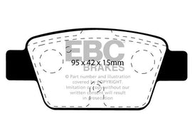 Pastiglie Freni EBC Ultimax Posteriore FIAT Bravo 1.4 Cv  dal 2007 al 2010 Pinza Bosch Diametro disco 251mm