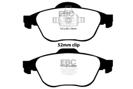 Pastiglie Freni EBC Ultimax Anteriore RENAULT Laguna 2 1.6 Cv  dal 2001 al 2007 Pinza ATE Diametro disco 280mm