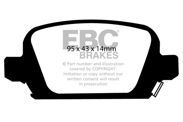 Pastiglie Freni EBC Ultimax Posteriore OPEL Corsa (C) 1.7 TD Cv 100 dal 2003 al 2006 Pinza Girling/TRW Diametro disco 264mm