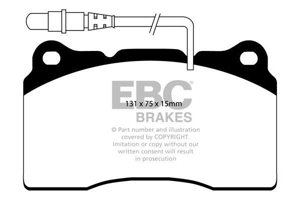 Pastiglie Freni EBC Ultimax Anteriore PEUGEOT 607 3.0 Cv  dal 2000 al 2004 Pinza Brembo Diametro disco 309mm