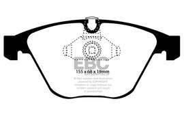 Pastiglie Freni EBC Ultimax Anteriore BMW Serie 5 (E60) 520 2.0 TD Cv 177 dal 2007 al 2010 Pinza ATE Diametro disco 324mm