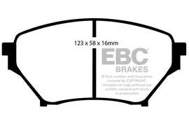 Pastiglie Freni EBC Ultimax Anteriore MAZDA MX5 (Mk2) Sport NB 1.8 Cv  dal 2001 al 2005 Pinza Sumitomo Diametro disco 269mm