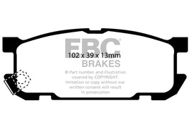 Pastiglie Freni EBC Ultimax Posteriore MAZDA MX5 (Mk2) Sport NB 1.8 Cv  dal 2001 al 2005 Pinza Akebono Diametro disco 275mm